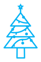 Christmas tree icon (2) color outline icon