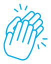 Clapping hands color outline icon