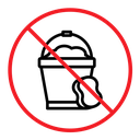 Cleaning bucket with sponge sign color outline icon