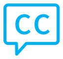 Closed caption color outline icon