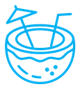 Coconut drink color outline icon