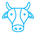 Cow color outline icon