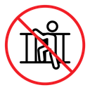 Do not climb sign color outline icon