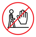 Do not enter sign color outline icon