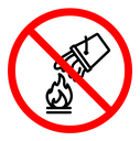 Do not extinguish with water sign color outline icon