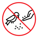Do not feed birds sign color outline icon