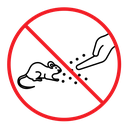 Do not feed the animals sign color outline icon