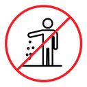 Do not litter sign color outline icon