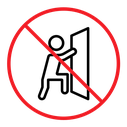 Do not push sign color outline icon