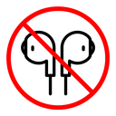 Do not use earphone color outline icon