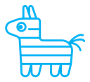 Donkey pinata color outline icon