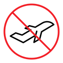 Dont fly sign color outline icon