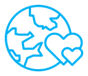 Earth love heart color outline icon