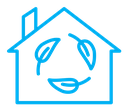 Eco house color outline icon