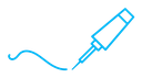 Eyeliner brush color outline icon