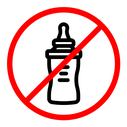 Feeding bottle forbidden color outline icon