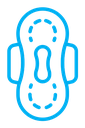 Feminine hygiene pad color outline icon