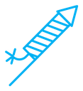 Fireworks rocket sign color outline icon