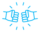 Fist bump color outline icon