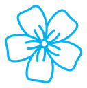Flax flower color outline icon