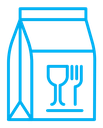 Food delivery paper bag color outline icon
