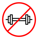 Forbidden barbell sign color outline icon