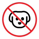 Forbidden dog pet sign color outline icon