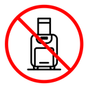 Forbidden luggage sign color outline icon