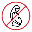 Forbidden pregnant color outline icon