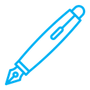 Fountain pen color outline icon