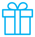 Gift box with ribbon color outline icon