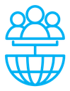 Global leadership color outline icon