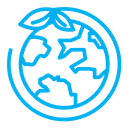 Green earth planet color outline icon