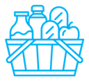 Grocery shopping color outline icon
