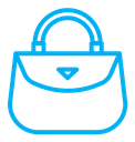 Hand bag color outline icon