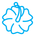 Hawaiian flower color outline icon
