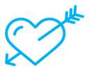 Heart with arrow color outline icon