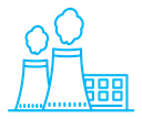 Heat power station color outline icon