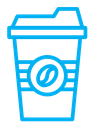 Hot coffee cup color outline icon