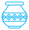 Indian pot color outline icon