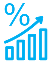 Interest growth color outline icon