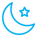 Islam star and crescent color outline icon