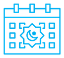 Islamic calendar color outline icon