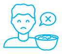 Lack of appetite color outline icon