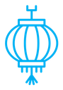 Lantern color outline icon