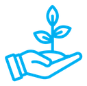 Leaf in hand color outline icon