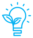 Lightbulb with leaf color outline icon