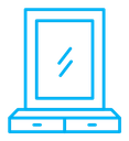 Makeup mirror color outline icon