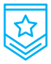 Military rank badge color outline icon