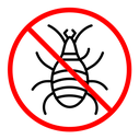 Mite in the prohibition sign color outline icon